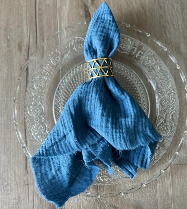 Serviette Musselin Blau