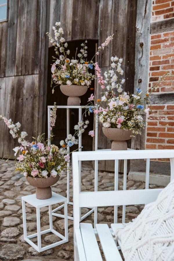 Blumenständer weiß im 3 er Set